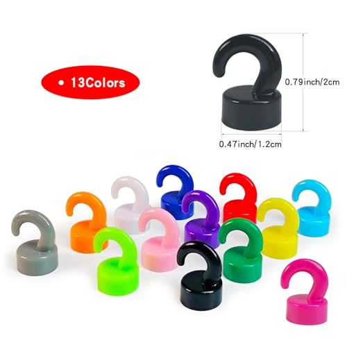 JINGZHAN Mini Magnetic Hooks Small But Strong Magnets for Hanging Lights Jewelry Ornaments Keys Tiny Magnetic Hooks for Refrigerator Locker Metal Door Cabinet 8Lbs Holding Capacity White 50PCS - Image 3