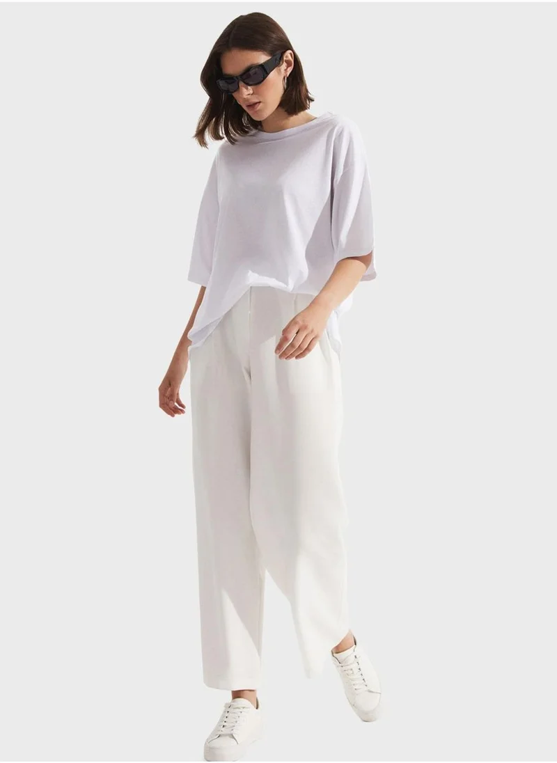 جون Crew Neck Loose Cut T-Shirt