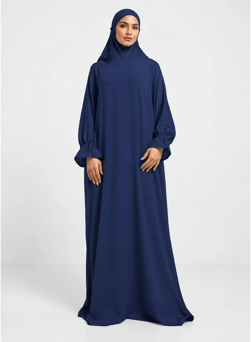 Neuness Neuness Women's Full Length Harir Maqsood Hooded Prayer Dress Abaya
