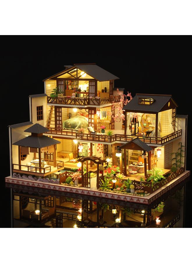 Bluejw Diy Architectural Model Villa Japanese Style And Wind Assembled Wooden Hut Mori Court Creative Christmas Birthday Gift - Image 4