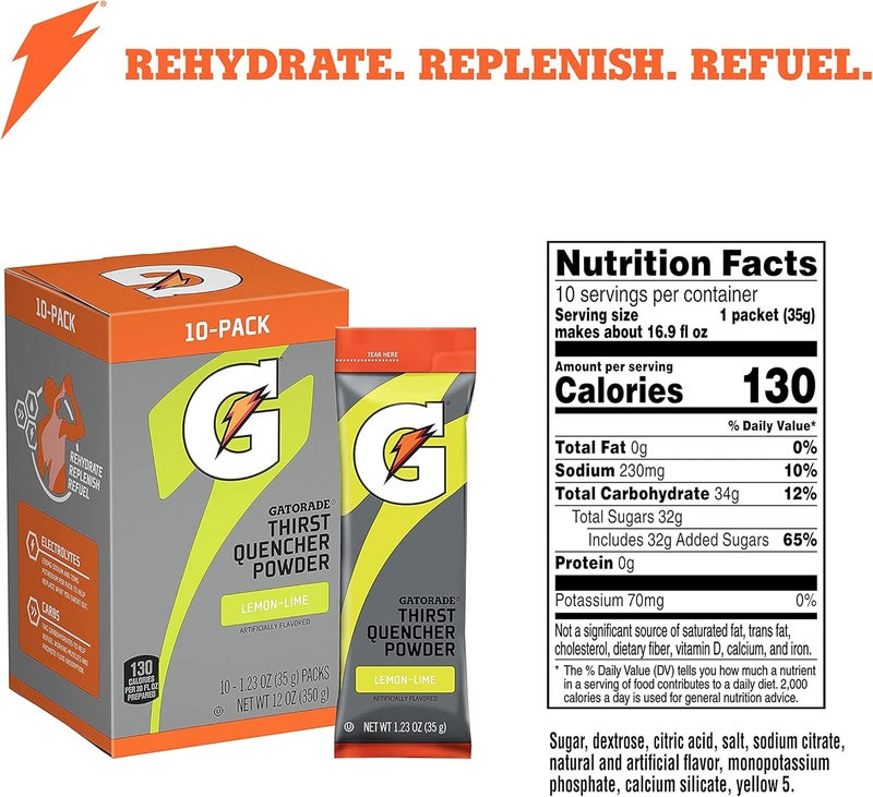 Gatorade مسحوق جاتوريد لتروي العطش - نكهة الليمون واللايم - Image 2