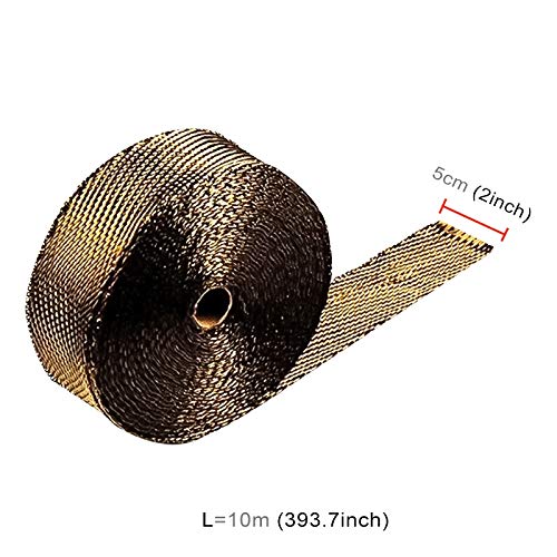 Spedy 10M Titanium Gold Exhaust WRAP AUTO Motor Exhaust Heat Shield WRAP Heat Resistant WRAP Model_No.MSSPNL41 - Image 2