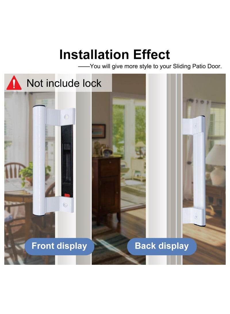 Sliding Door Handle, 8 Aluminum Sliding Glass Door Pull, Sliding Patio Door Handles, Fits 6-5/8 in Mounting Holes, for Old or Damaged Door Pull, for Patio and Glass Doors, Replacement Door Handle - Image 3