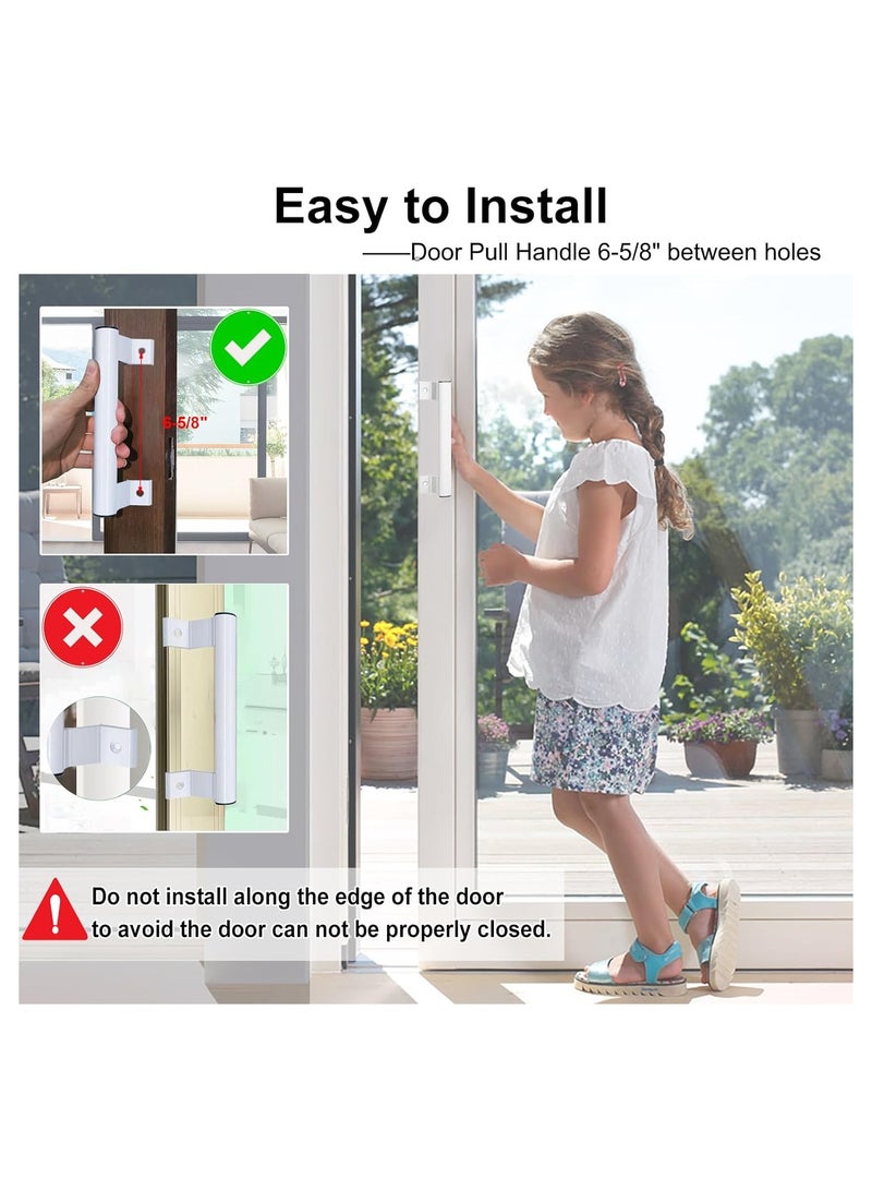 Sliding Door Handle, 8 Aluminum Sliding Glass Door Pull, Sliding Patio Door Handles, Fits 6-5/8 in Mounting Holes, for Old or Damaged Door Pull, for Patio and Glass Doors, Replacement Door Handle - Image 4