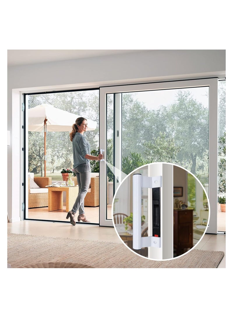 Sliding Door Handle, 8 Aluminum Sliding Glass Door Pull, Sliding Patio Door Handles, Fits 6-5/8 in Mounting Holes, for Old or Damaged Door Pull, for Patio and Glass Doors, Replacement Door Handle - Image 2