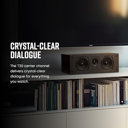 Polk Audio T30 Home Theater Center Channel Speaker - Vocal Clarity, Deep Bass Response, Dolby and DTS, Single, Black - Image 2