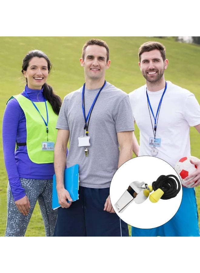 8 Packs Coaches Referee Whistles with Lanyards, 7 Colorful Plastic and 1 Stainless Steel Metal Whistles for Football Sports Lifeguards Survival Emergency Training - Multi-Color - Image 4
