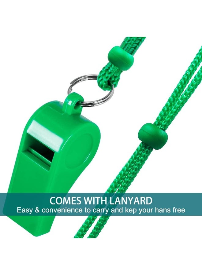 8 Packs Coaches Referee Whistles with Lanyards, 7 Colorful Plastic and 1 Stainless Steel Metal Whistles for Football Sports Lifeguards Survival Emergency Training - Multi-Color - Image 5