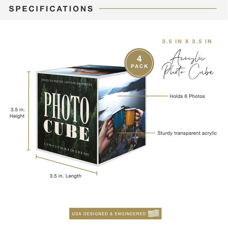 أم سي أس مكعب صور من البلاستيك الشفاف 6 جوانب من Mcs مقاس 3.25 × 3.25 بوصة، 4 عبوات شفافة (65750) - Image 3