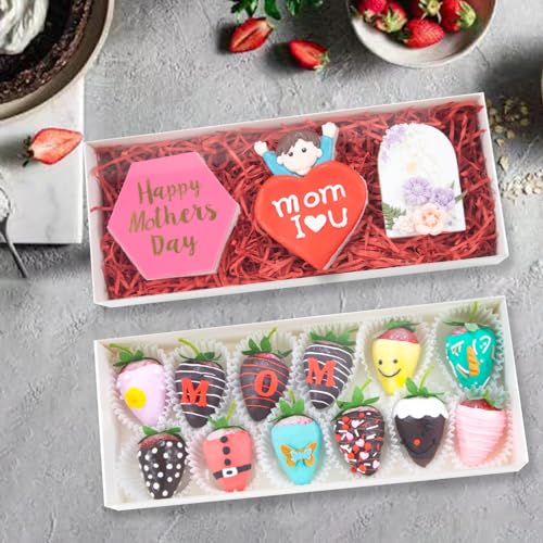 TEMLQPACK 8Pcs 12x 4.8 x 2 Inches Chocolate Covered Strawberries Bakery Boxes with Window for Macaron Cookies Chocolate Cakesickle Boxes for Christmas Valentine's Easter Mother's Day - Image 5
