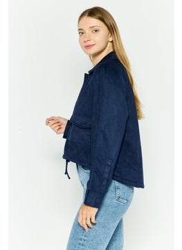 BCBGeneration Women Plain Jacket Shirt, Navy  - Image 3