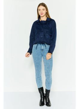 BCBGeneration Women Plain Jacket Shirt, Navy  - Image 4