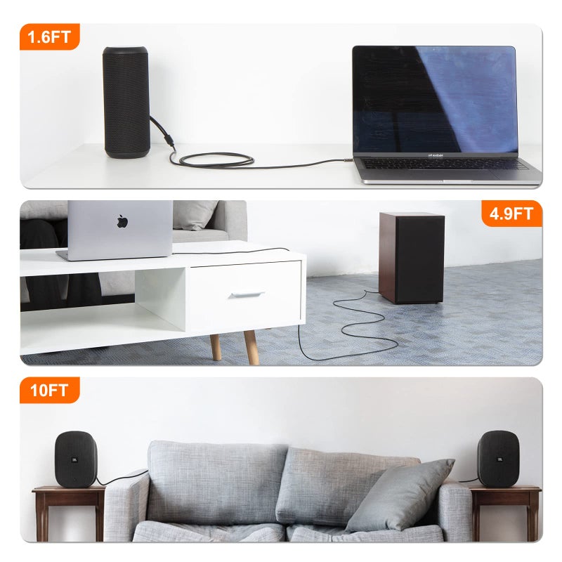 CableCreation 3.5ft 3.5mm to RCA Cable, Stereo Y Splitter Cord for Echo Dot, Smartphone, MP3, Tablet, Speaker, HDTV - Image 4