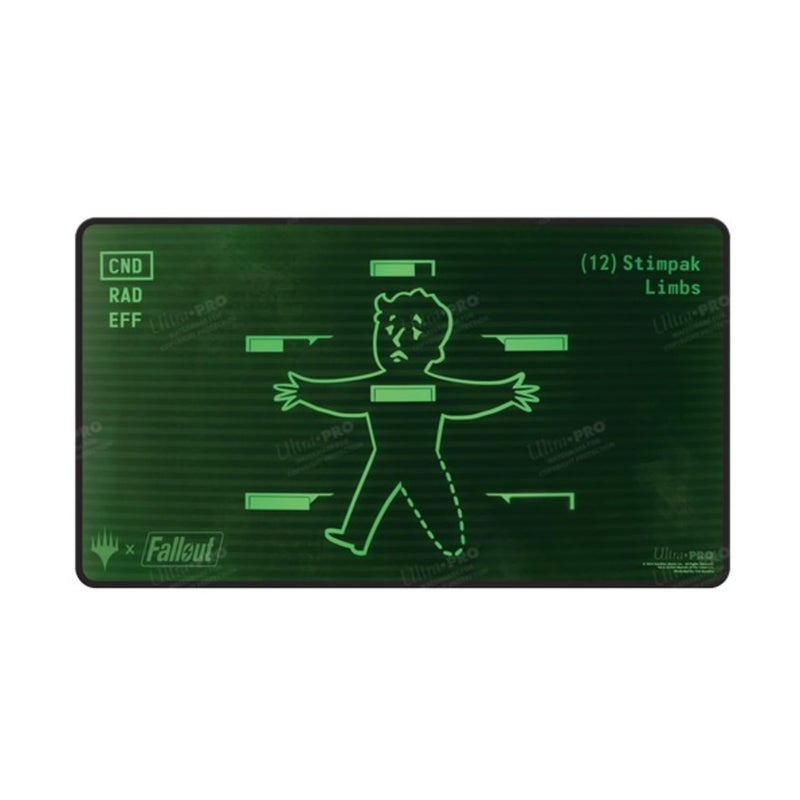 Ultra PRO  Fallout Black Stitched Playmat  Inventory Management  for Magic The Gathering Limited Edition Collectible Trading Tabletop Gaming Essentials Accessory Supplies