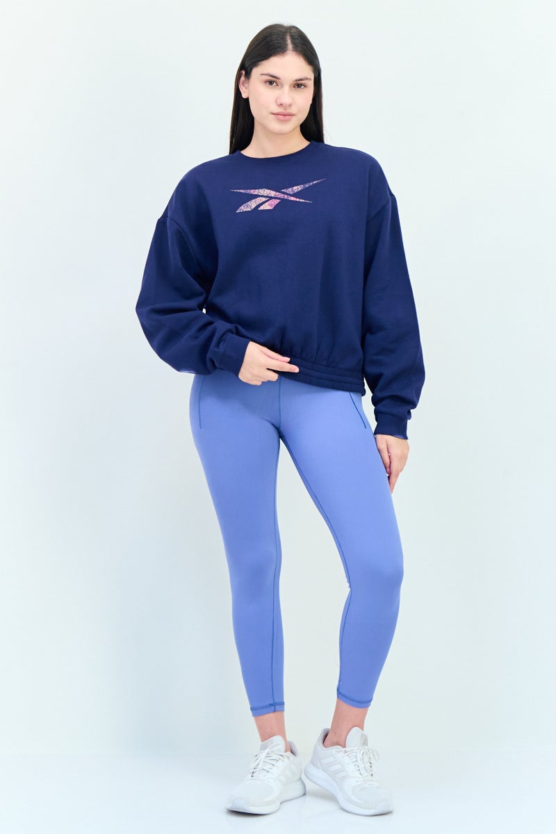 Reebok Women Sportswear Fit Long Sleeve Outdoor Sweatshirt, Navy  - Image 2