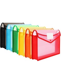 erorex A4 Plastic Wallets 5 Pcs Popper Wallet Plastic Document Folder Premium Pockets Files Envelope For School Office Home With Snap Closure Large Capacity  - Image 1
