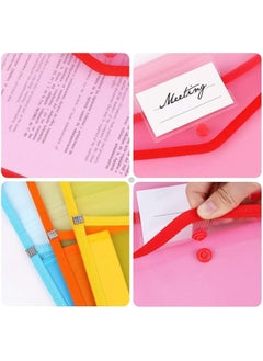 erorex A4 Plastic Wallets 5 Pcs Popper Wallet Plastic Document Folder Premium Pockets Files Envelope For School Office Home With Snap Closure Large Capacity  - Image 4