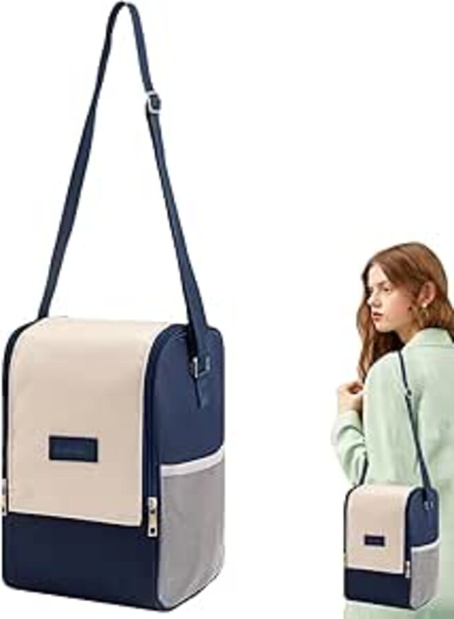 Prostuff.in® Insulated Lunch Bag for Office, School & Travel – Large Capacity Thermal Tote with Shoulder Strap, Side Mesh Pocket & Cutlery Slot – Portable, Leak-Proof, Durable Unisex 1Pcs (Multicolor)