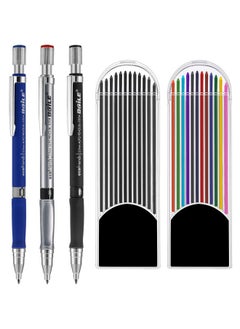 Jovitec JOVITEC 3 Pieces 2.0 mm Mechanical Pencil with 2 Cases Refills, Color and Black Refills for Draft Drawing, Writing, Crafting, Art Sketching  - Image 1