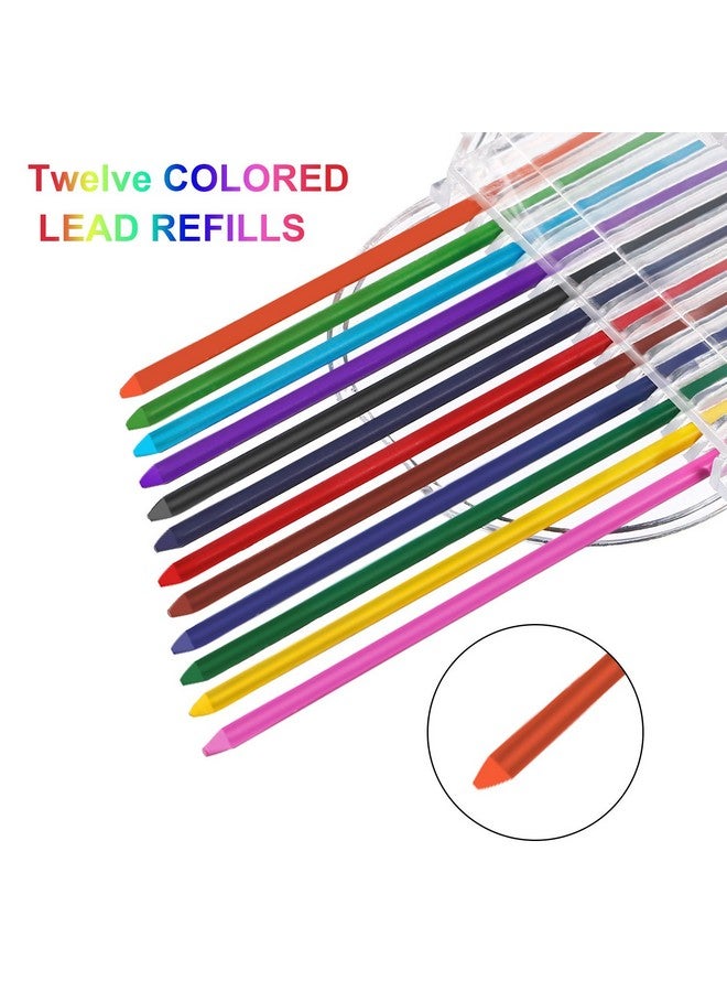 JOVITEC 3 Pieces 2.0 mm Mechanical Pencil with 2 Cases Refills, Color and Black Refills for Draft Drawing, Writing, Crafting, Art Sketching - Image 4