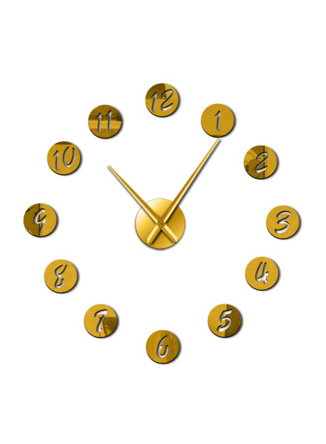 NIBEMINENT DIY Modern Circle Designed Wall Clock Gold 15x10x4.5cm  - Image 1