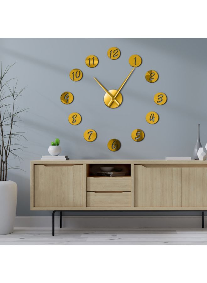 NIBEMINENT DIY Modern Circle Designed Wall Clock Gold 15x10x4.5cm  - Image 3