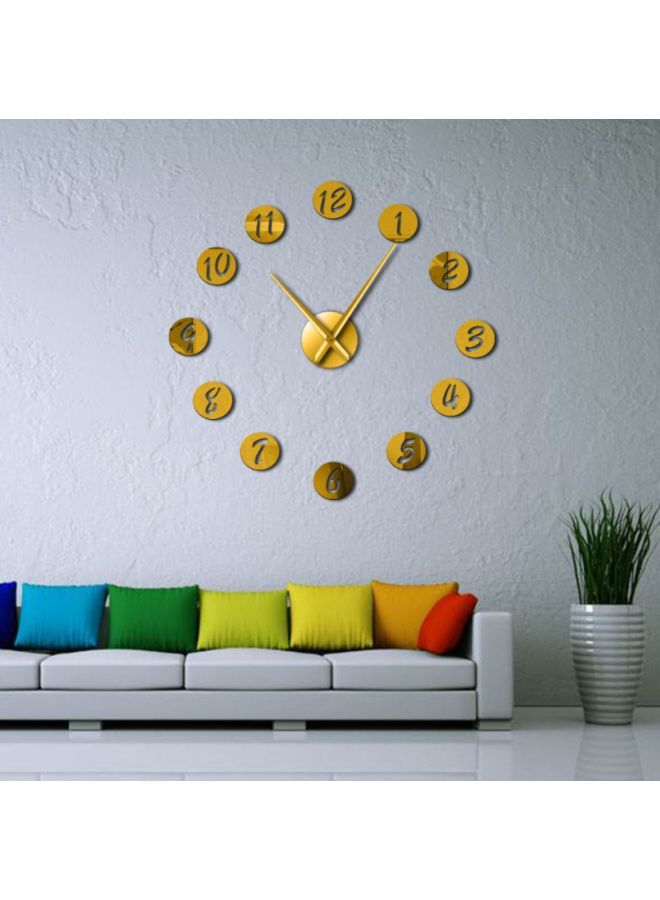 NIBEMINENT DIY Modern Circle Designed Wall Clock Gold 15x10x4.5cm  - Image 2