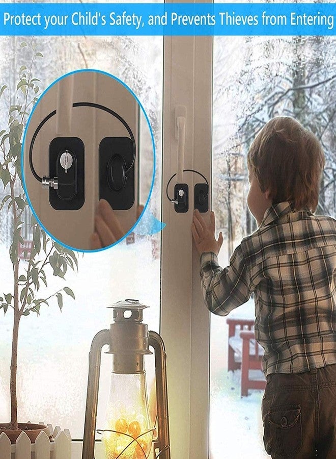 GLNRM Child Safety Lock with Keys - Cabinet Restrictor Cable for Baby, Safety Door Locks for Cupboard, Cabinets, Fridge & Freezers, Child Security Locks, Childproof Your House, with Adhesive - Image 5