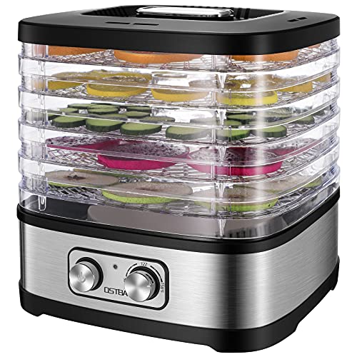 OSTBA Food Dehydrator, Dehydrator for Food and Jerky, Fruits, Herbs, Veggies, Temperature Control Electric Food Dryer Machine, 5 BPA-Free Trays Dishwasher Safe, 240W, Recipe Book Included - Image 1