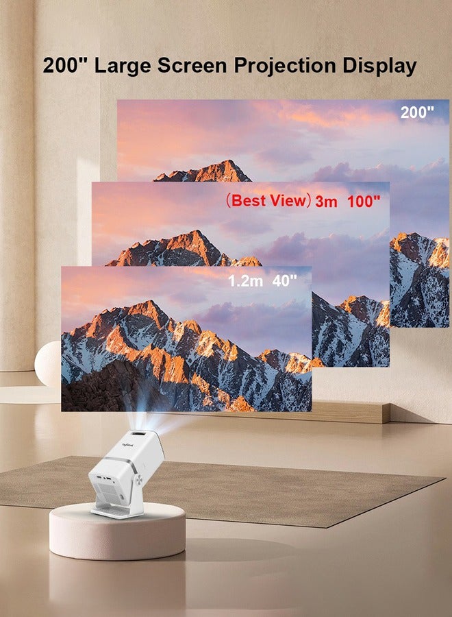 4K Projector, TD80W 300 ANSI Android 13 WiFi6 3D Home Theater Projector Portable Beam Projector Meeting Video Movie PK HY320