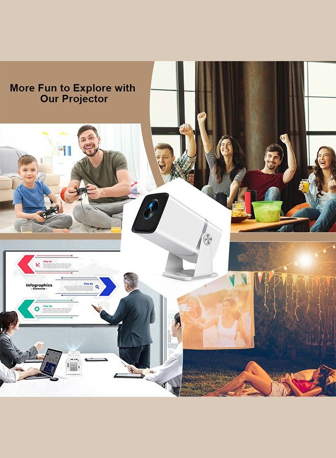 4K Projector, TD80W 300 ANSI Android 13 WiFi6 3D Home Theater Projector Portable Beam Projector Meeting Video Movie PK HY320