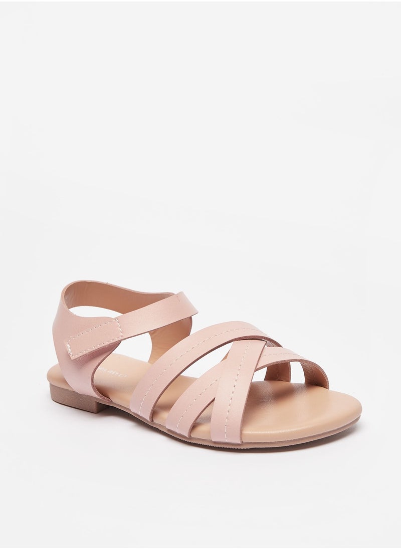 Flora Bella By Shoexpress - Girls Strappy Sandals with Hook and Loop Closure - Image 1