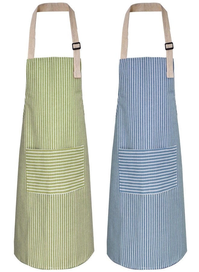 ATROPOS 2 Pack Aprons for Women with Pockets,Waterproof Cooking Aprons for Women,Adjustable Bib Apron Chef Aprons Painting Apron for Kitchen,Cooking,Baking,BBQ,Cleaning,Painting - Image 1