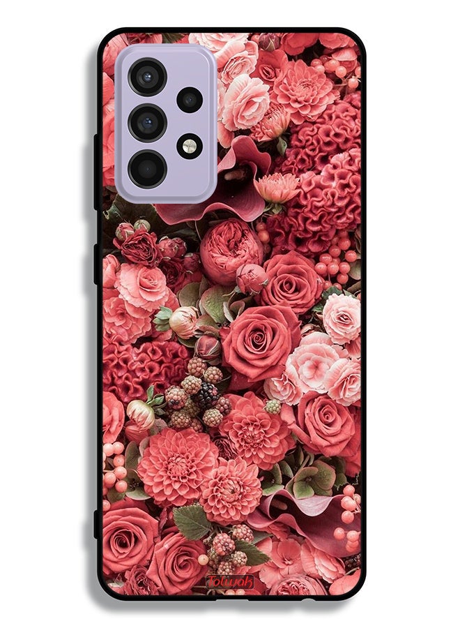 Tolwak Samsung Galaxy A52s 5G Protective Case Cover Peach Roses - Image 1