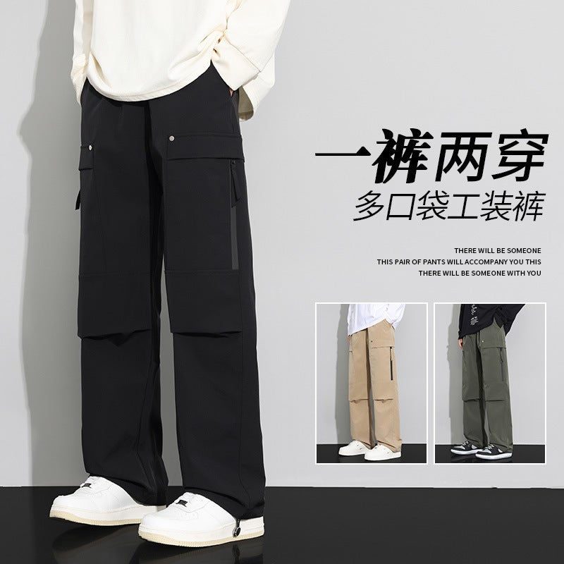 High Street Fashion Casual Straight-Leg Pants – Youth Polyester Trousers - Image 2