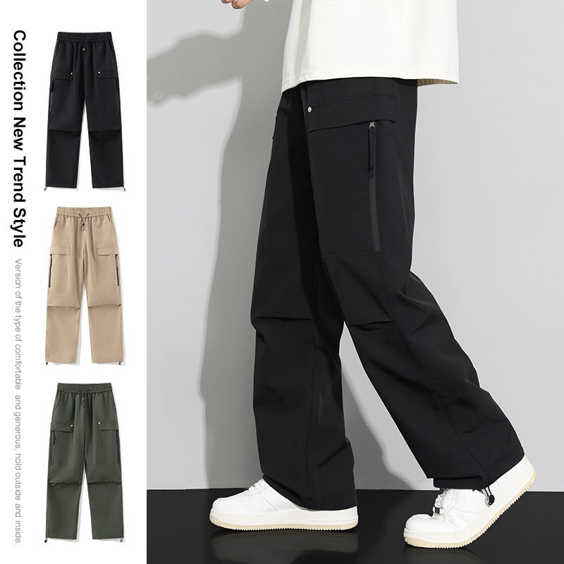 High Street Fashion Casual Straight-Leg Pants – Youth Polyester Trousers - Image 3