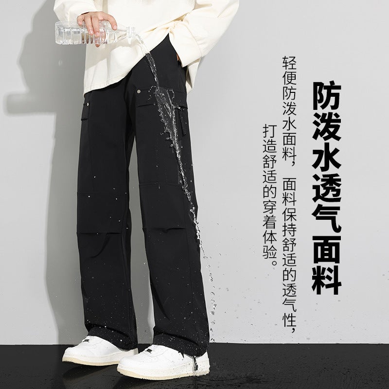 High Street Fashion Casual Straight-Leg Pants – Youth Polyester Trousers - Image 5