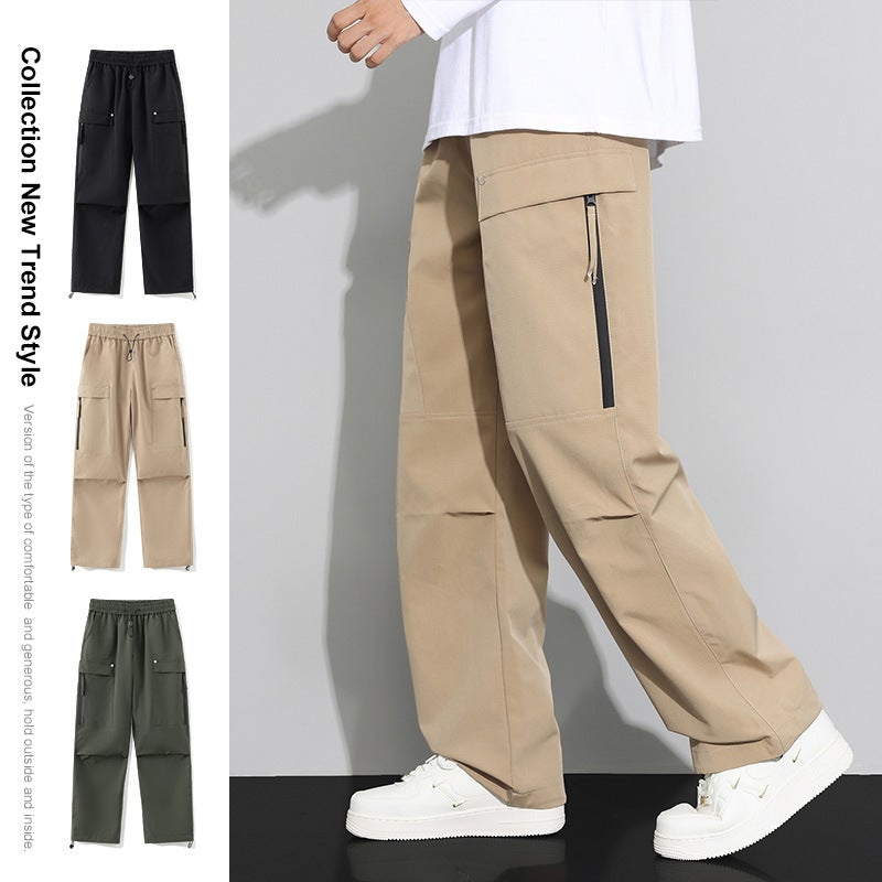 High Street Fashion Casual Straight-Leg Pants – Youth Polyester Trousers - Image 4