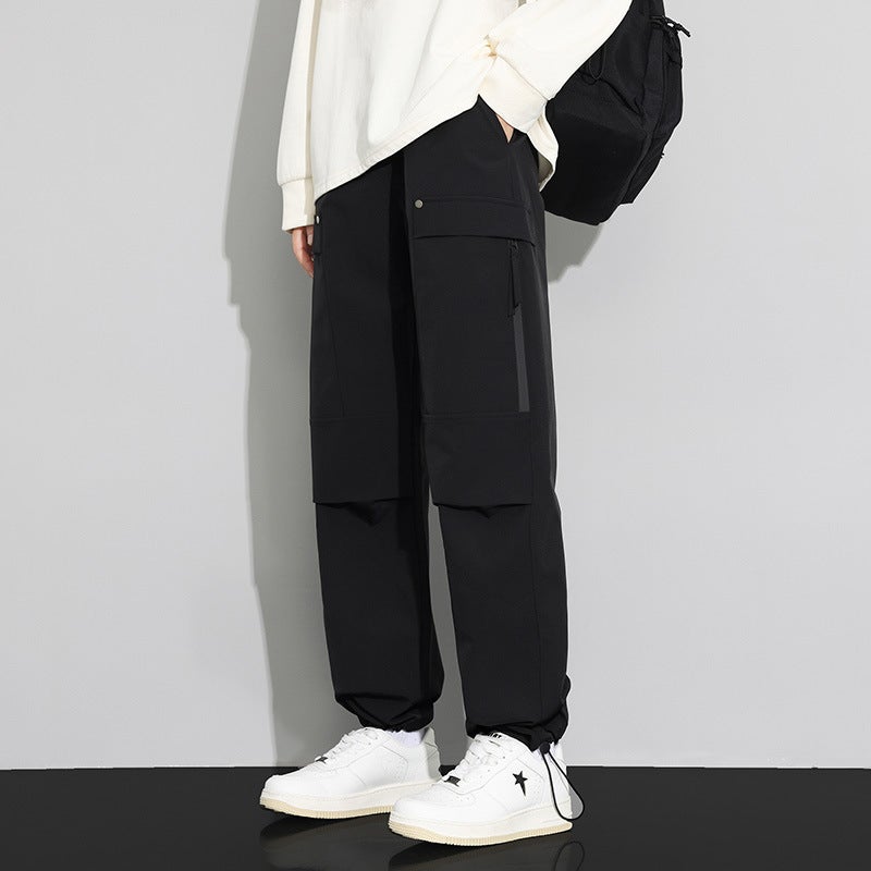 High Street Fashion Casual Straight-Leg Pants – Youth Polyester Trousers - Image 1