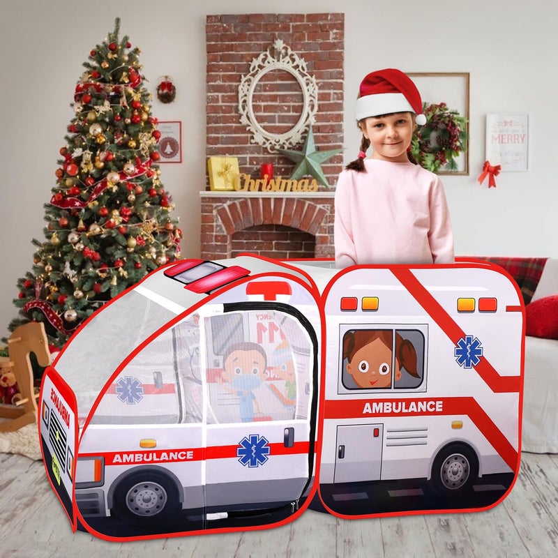 Kiddzery Ambulance Popup Play Tent for Kids with Sounds Doctor Kit  Ball Pit for Toddlers  Up  Easy Setup Pop up Toy for Indoor  Outdoor Emergency Vehicle Playset Pretend Play Great Gift - Image 3