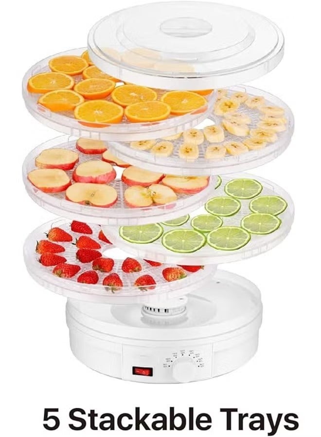 MIXDE Food Dehydrator, 5 Tier and Digital Temperature Controls, Electric Food Preserver Machine with Powerful Drying Capacity for Fruits, Veggies, Meats & Dog Treats (Round) - Image 2