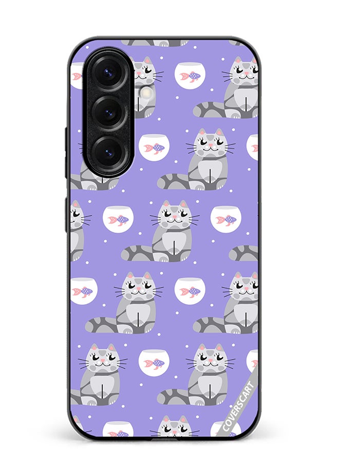 VR CREATIVE Protective Case Cover For Samsung Galaxy S25 Aquarium On Gently Lilac Speckled Design Multicolour