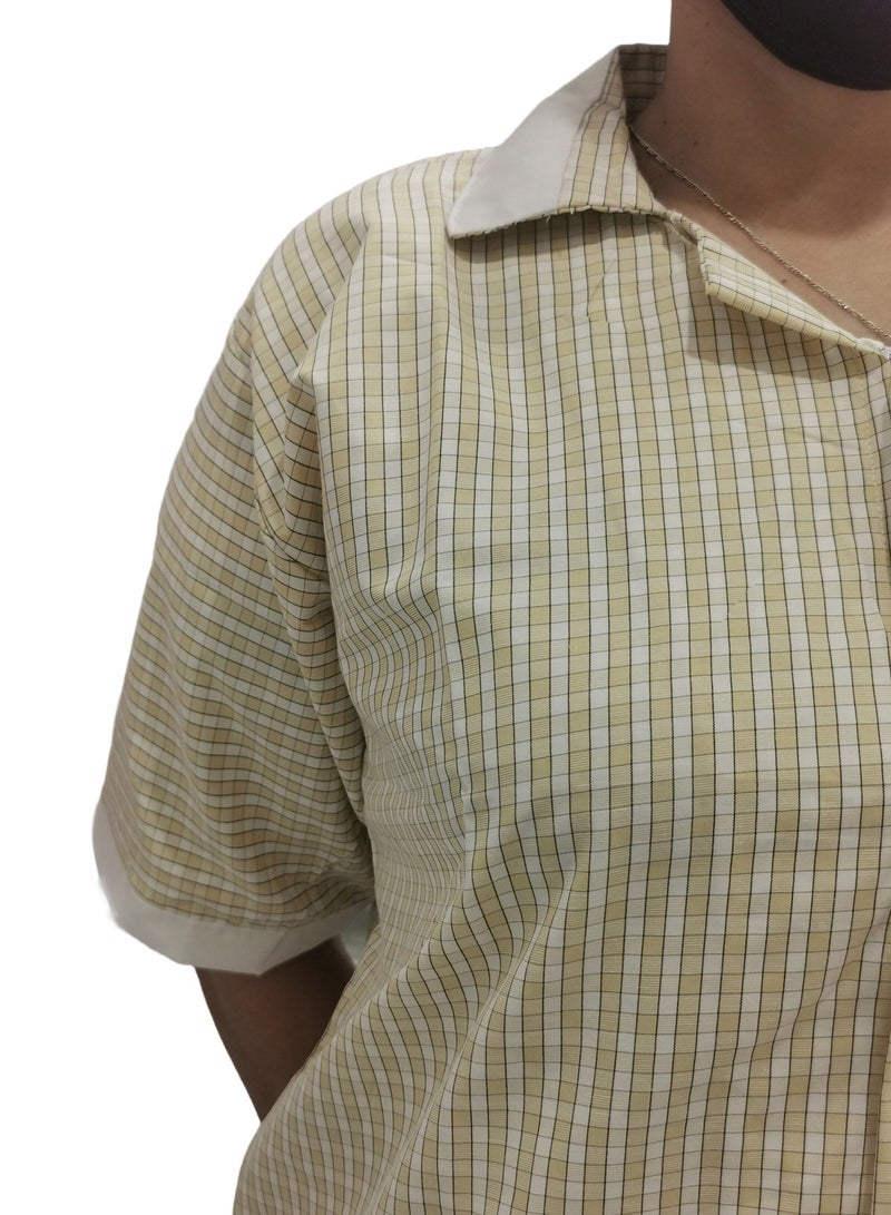 Rannah's Uniform Women's Housekeeper Uniform, Yellow Housemaid Large Checkers Uniform Design, Summer Fabric, Light Fabric  - Image 4