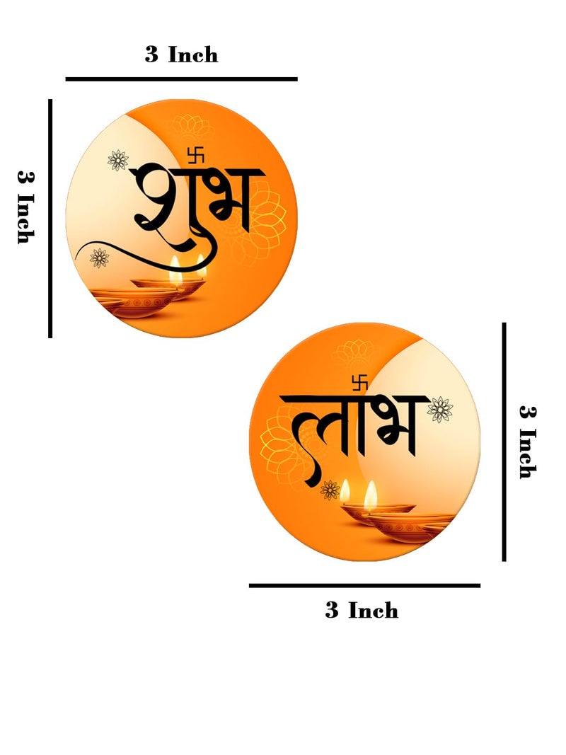 999Store Dipak Art Round shubh labh for Diwali puja and Door Entrance shubh labh Wall Hanging(SLP035) - Image 5