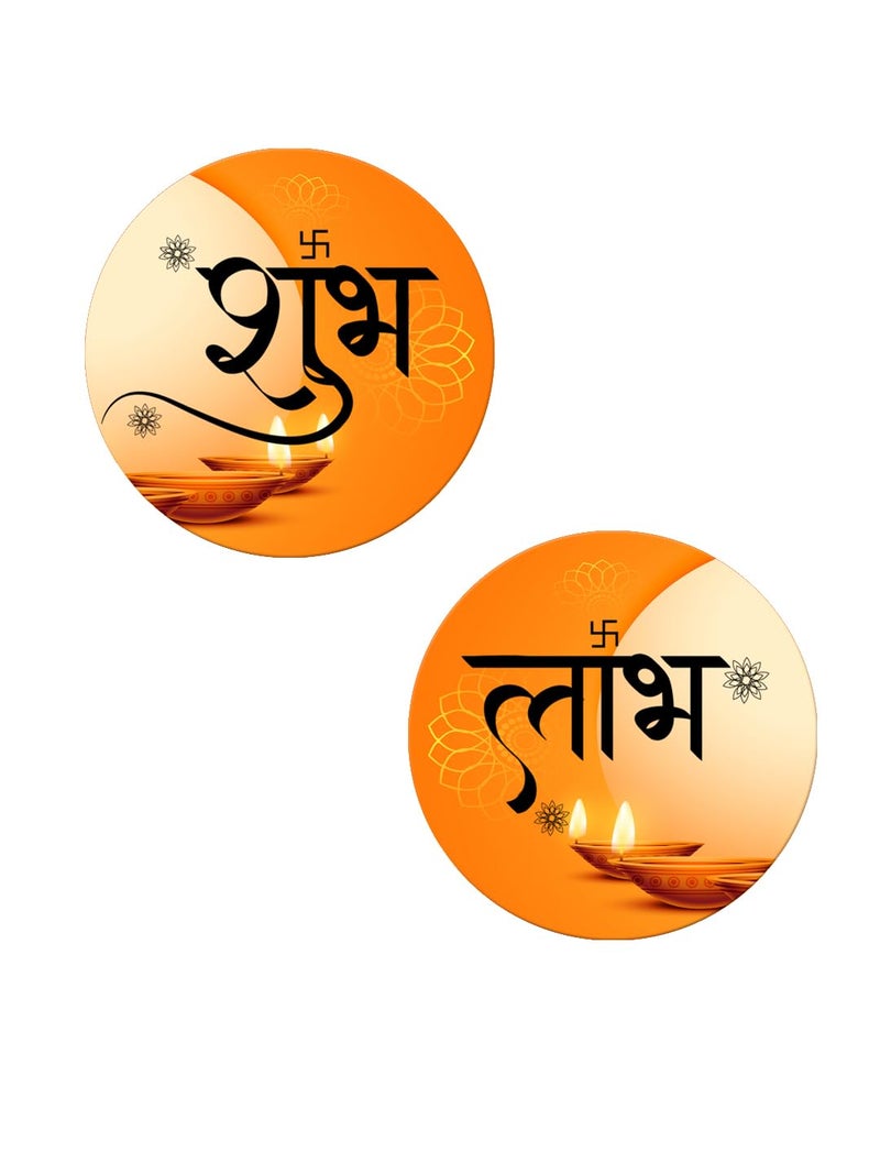 999Store Dipak Art Round shubh labh for Diwali puja and Door Entrance shubh labh Wall Hanging(SLP035) - Image 2