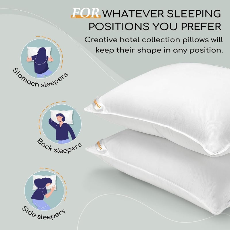 HARBOREST Bed Pillows for Sleeping 2 Pack - Luxury Plush Down Alternative Pillows Standard Size Pillows Hotel Collection Pillows, 20 x 26 Inches - Image 3