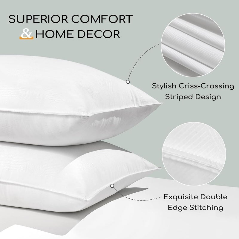 HARBOREST Bed Pillows for Sleeping 2 Pack - Luxury Plush Down Alternative Pillows Standard Size Pillows Hotel Collection Pillows, 20 x 26 Inches - Image 2