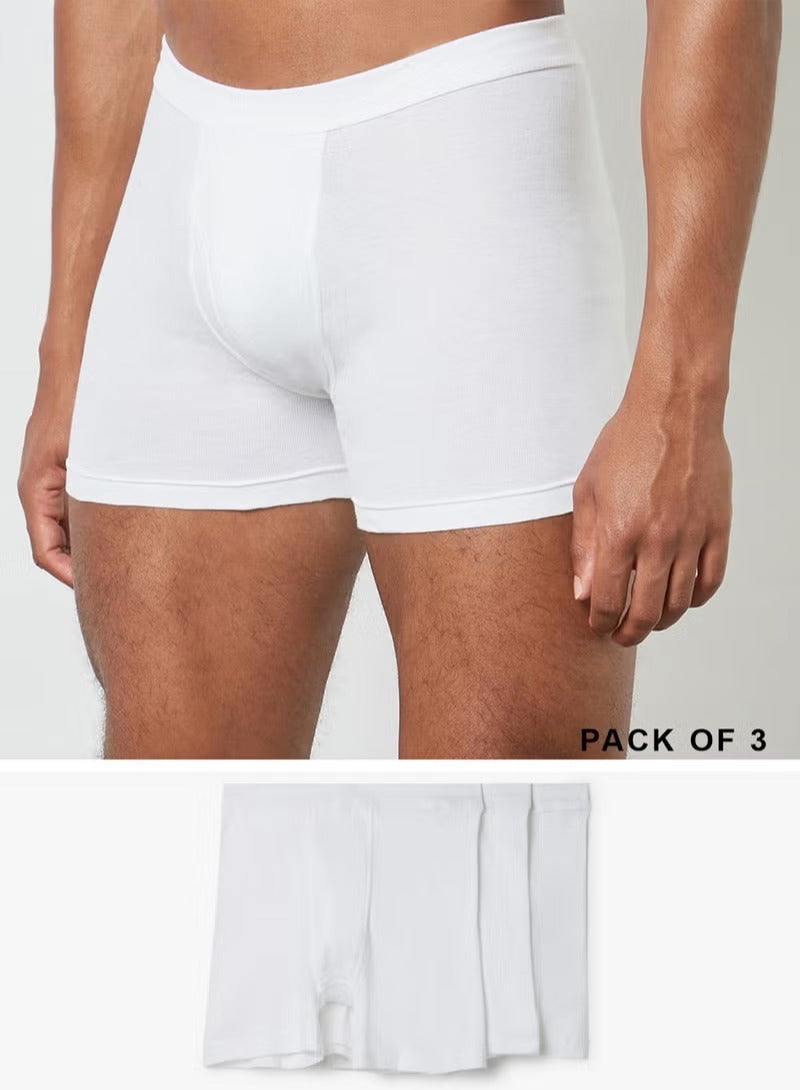 لوكس طقم بوكسر أساسي من 3 قطع، أبيض، مقاس XXXL  - Image 1