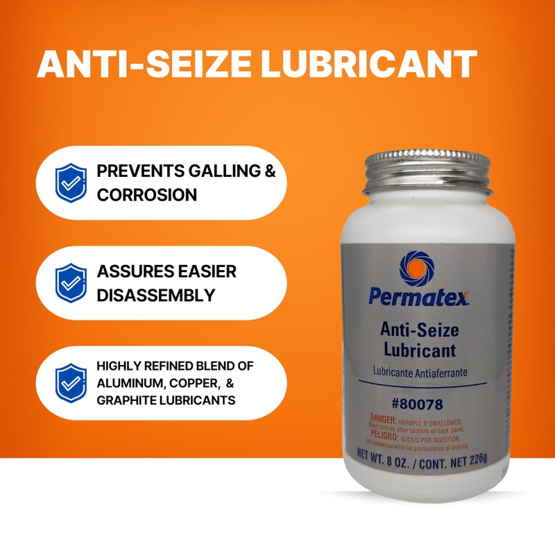 Permatex Permatex 80078 Anti-Seize Lubricant With Brush Top Bottle Prevents Galling, Corrosion, Seizing, Refined Blend Aluminum, Copper, And Graphite Lubricants For Spark Plugs 8 oz  - Image 3