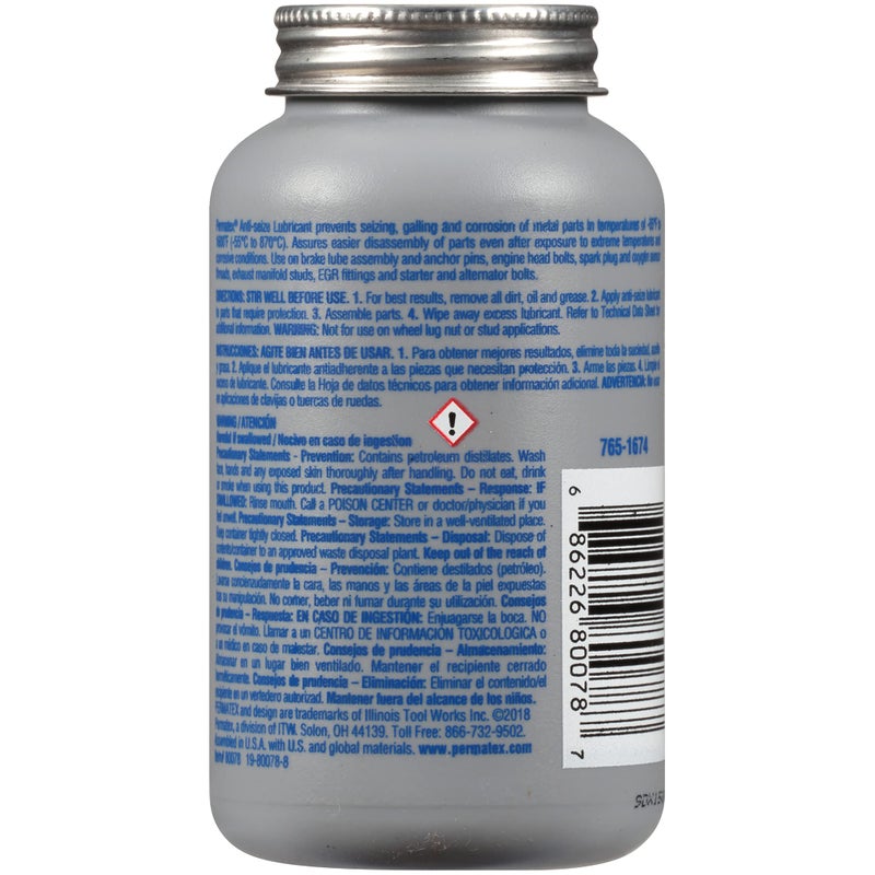 Permatex Permatex 80078 Anti-Seize Lubricant With Brush Top Bottle Prevents Galling, Corrosion, Seizing, Refined Blend Aluminum, Copper, And Graphite Lubricants For Spark Plugs 8 oz  - Image 2